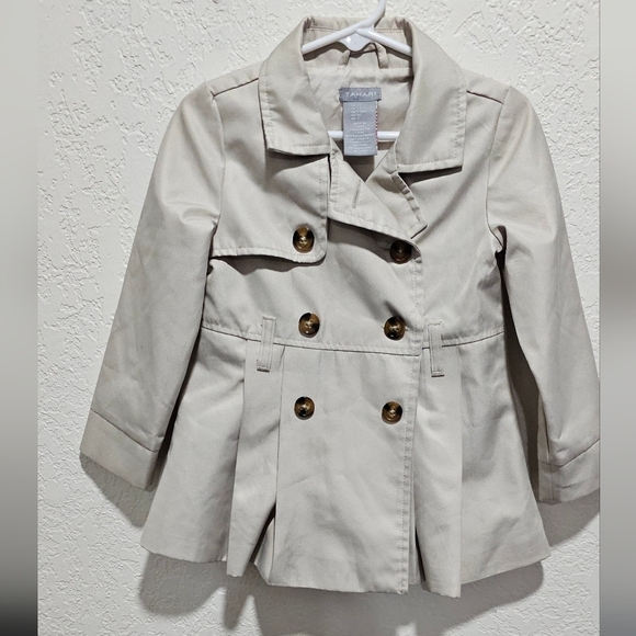 Tahari Toddler Girl Trench Coat Pleated 2T Beige Winter Jacket - Picture 1 of 11